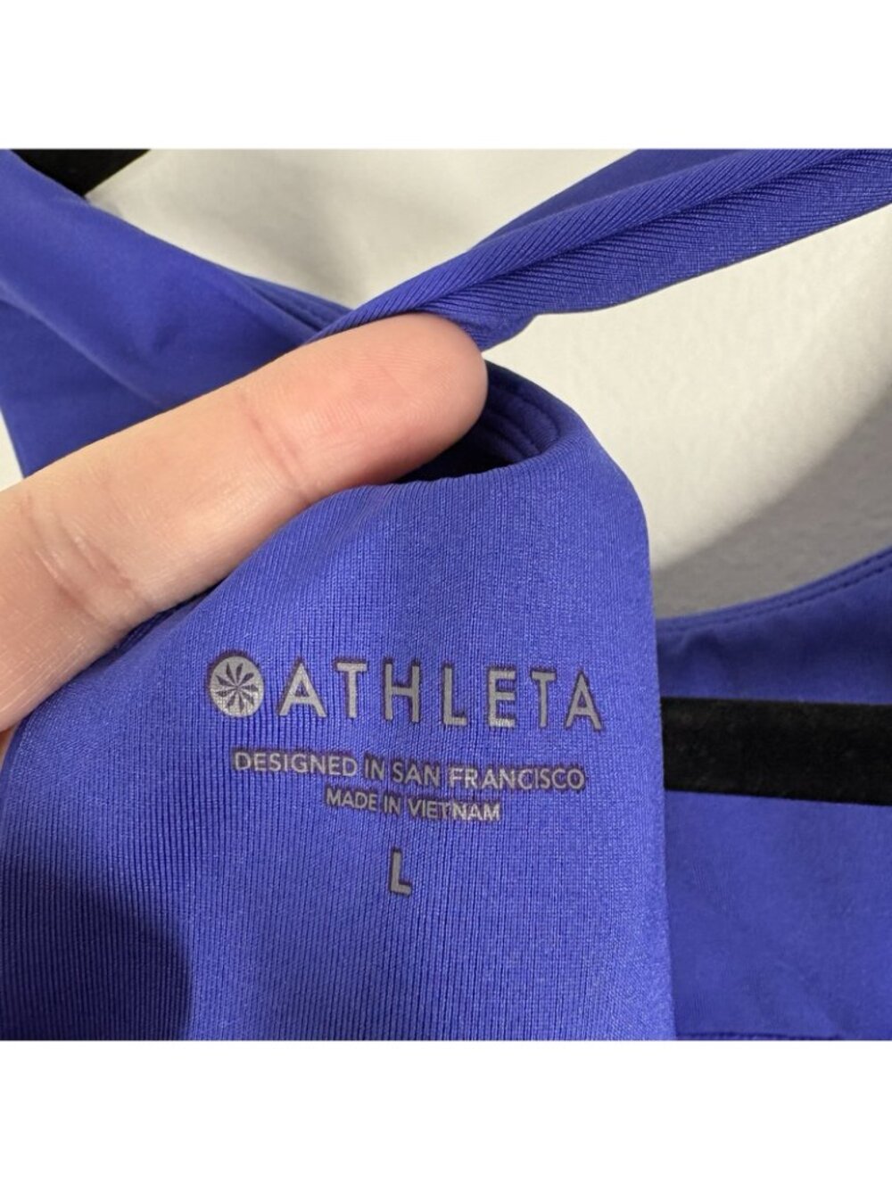 Athleta Women L Noble Blue Athletic Racerback Conscious Crop Bra Top A-C - Picture 7 of 7